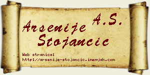 Arsenije Stojančić vizit kartica